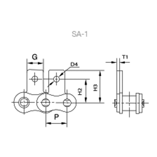 Desenho técnico 12B-1 | ALHETA VERTICAL | 1FURO | 1LADO (SA-1) C/4
