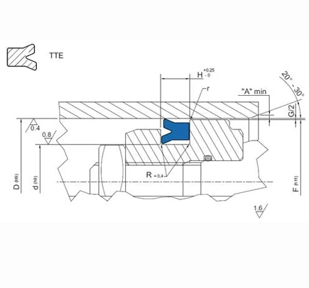 VEDANTE VULK TTE 52×62×7 — desenho técnico Desenho técnico TTE.24.36.6