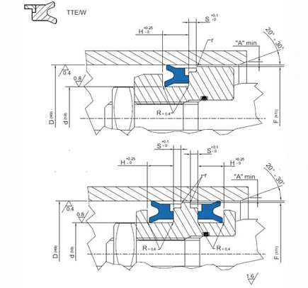 VEDANTE VULK TTE/W 25×40×8,5 — desenho técnico Desenho técnico TTE-W.40.55.10