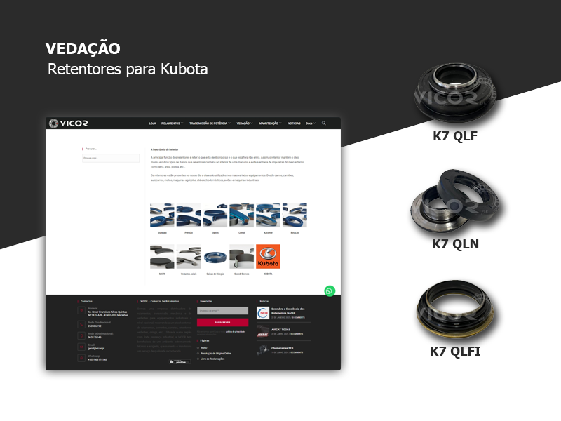 🚜 Retentores para Tratores Kubota 🚜 | Peças de alta qualidade e prontas para entrega imediata. Garanta o bom funcionamento do seu trator Kubota com retentores compatíveis. Aproveite condições especiais e mantenha o seu equipamento agrícola em pleno rendimento. Stock limitado – não perca esta oportunidade!